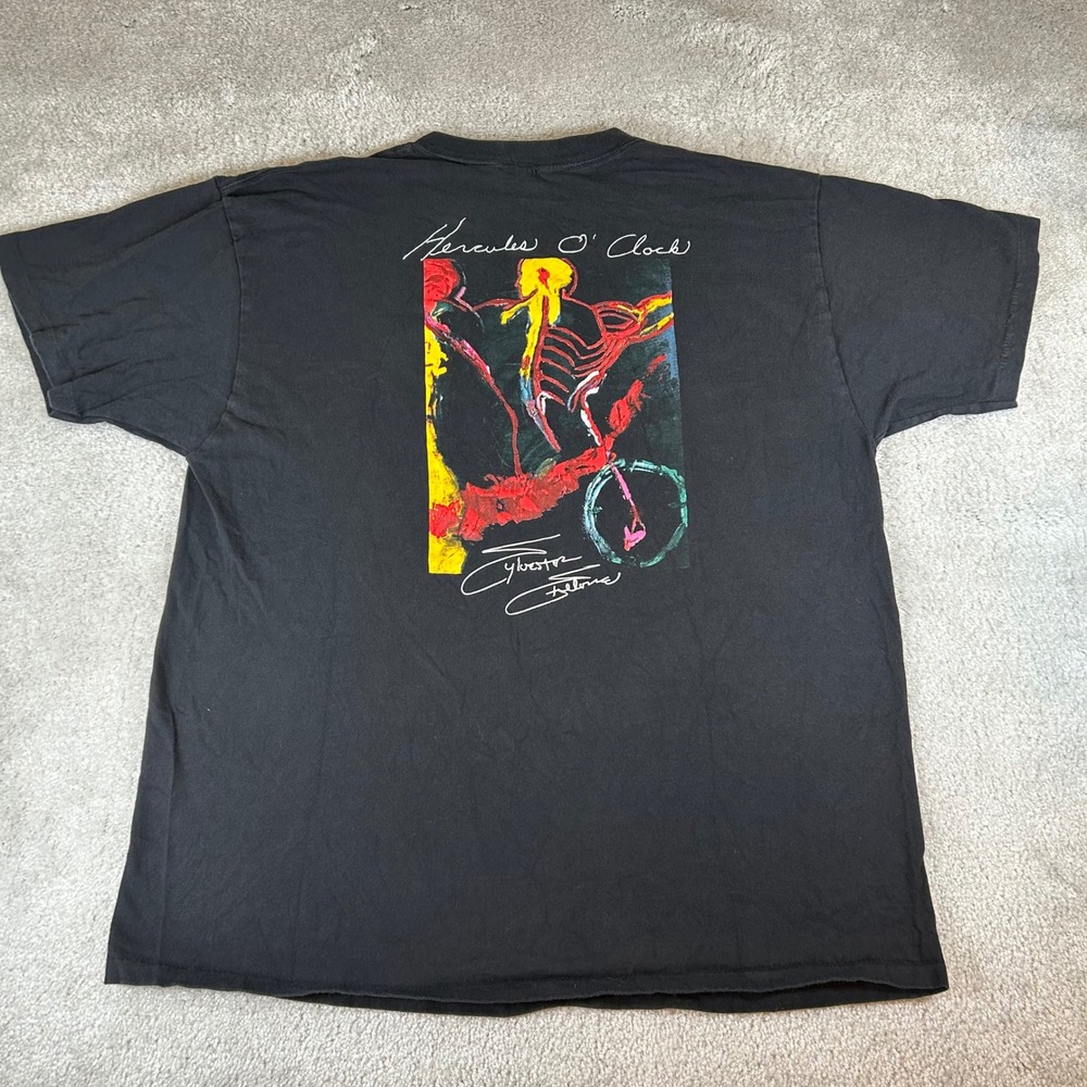Vintage 90s Planet Hollywood T-Shirt Mens XL Hercules O Clock Sylvester Stallone